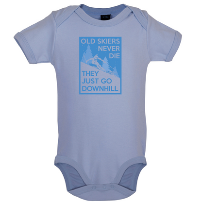 Skiers Go Downhill Baby T Shirt
