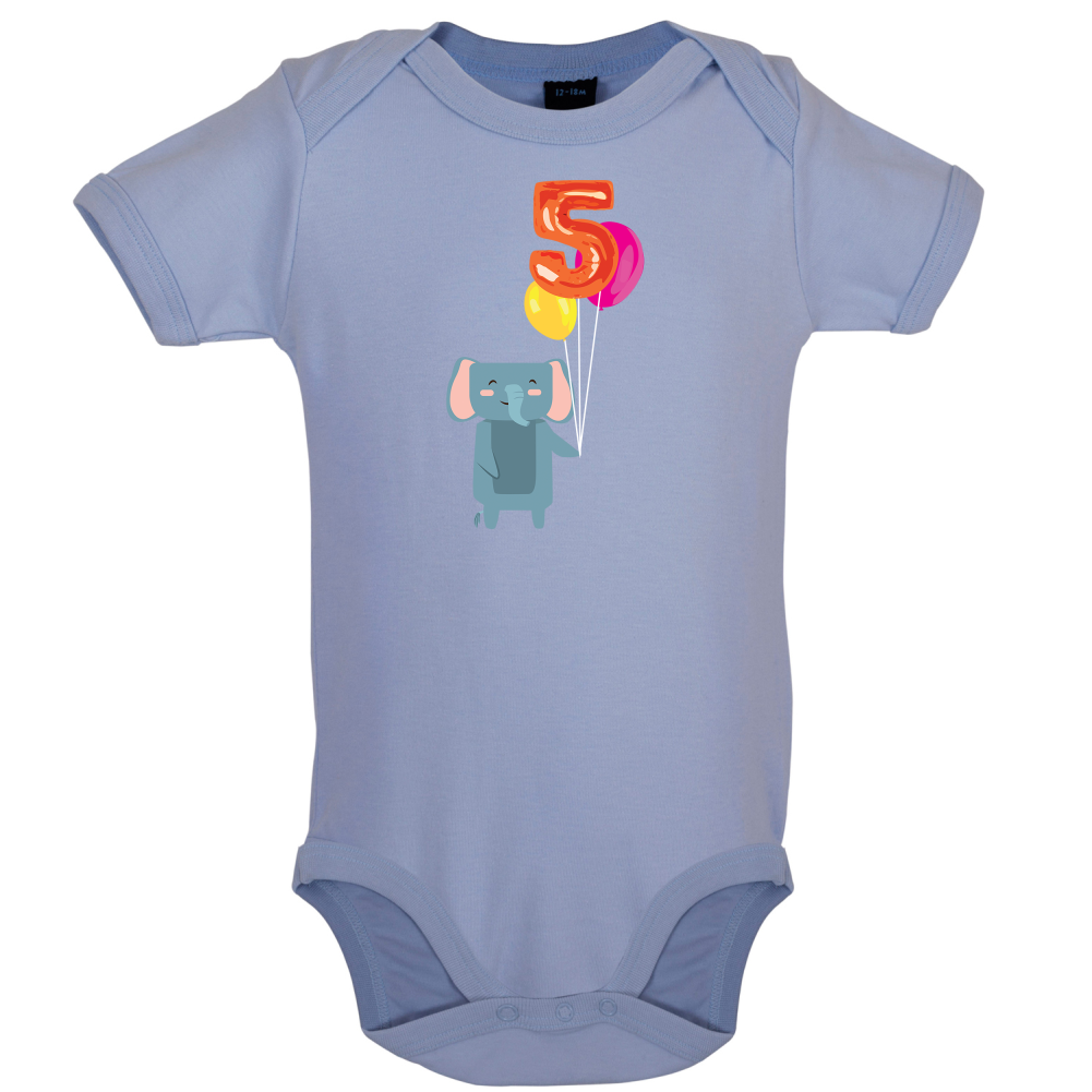 5th Birthday Elephant Baby T Shirt