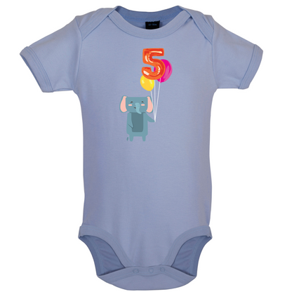 5th Birthday Elephant Baby T Shirt