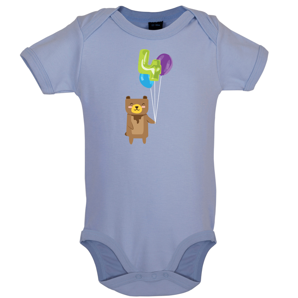 4th Birthday Bear Baby T Shirt