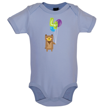 4th Birthday Bear Baby T Shirt