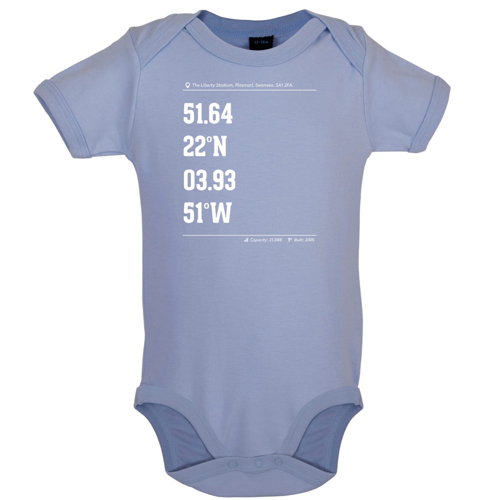 Stadium Coordinates Swansea Baby T Shirt
