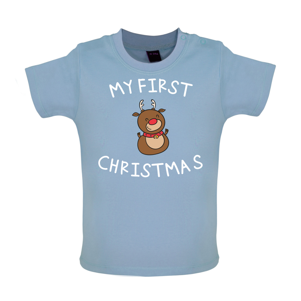Reindeer First Xmas Baby T Shirt