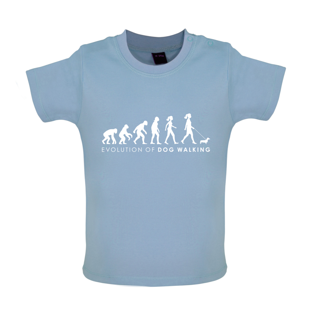Evolution Of Woman Dog Walking Baby T Shirt