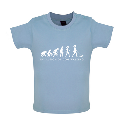 Evolution Of Woman Dog Walking Baby T Shirt
