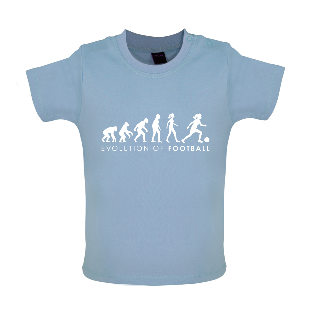 Evolution Of Woman Football Baby T Shirt