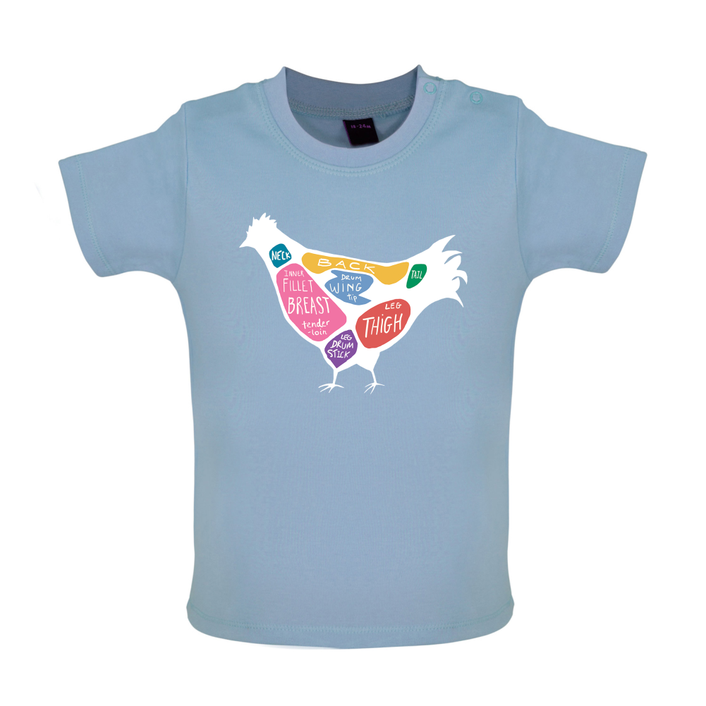 Butcher Chicken Diagram Baby T Shirt