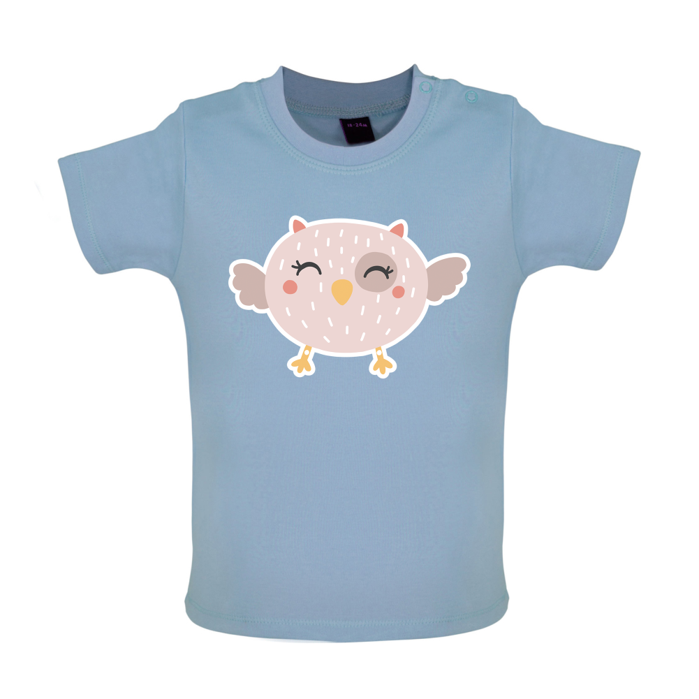 Smiley Face Baby Owl Baby T Shirt