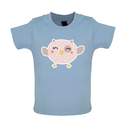 Smiley Face Baby Owl Baby T Shirt