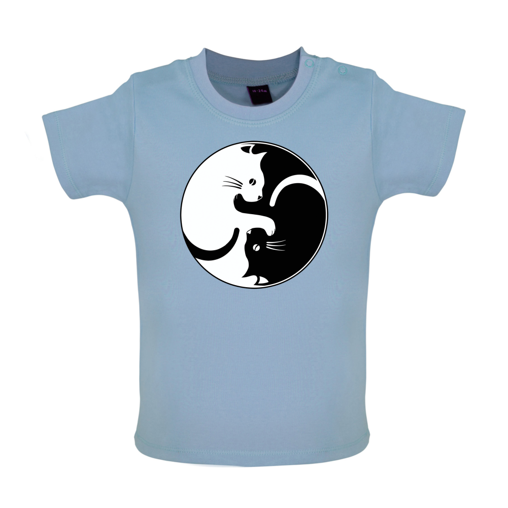 Yin Yang Cat Baby T Shirt