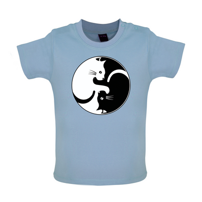 Yin Yang Cat Baby T Shirt