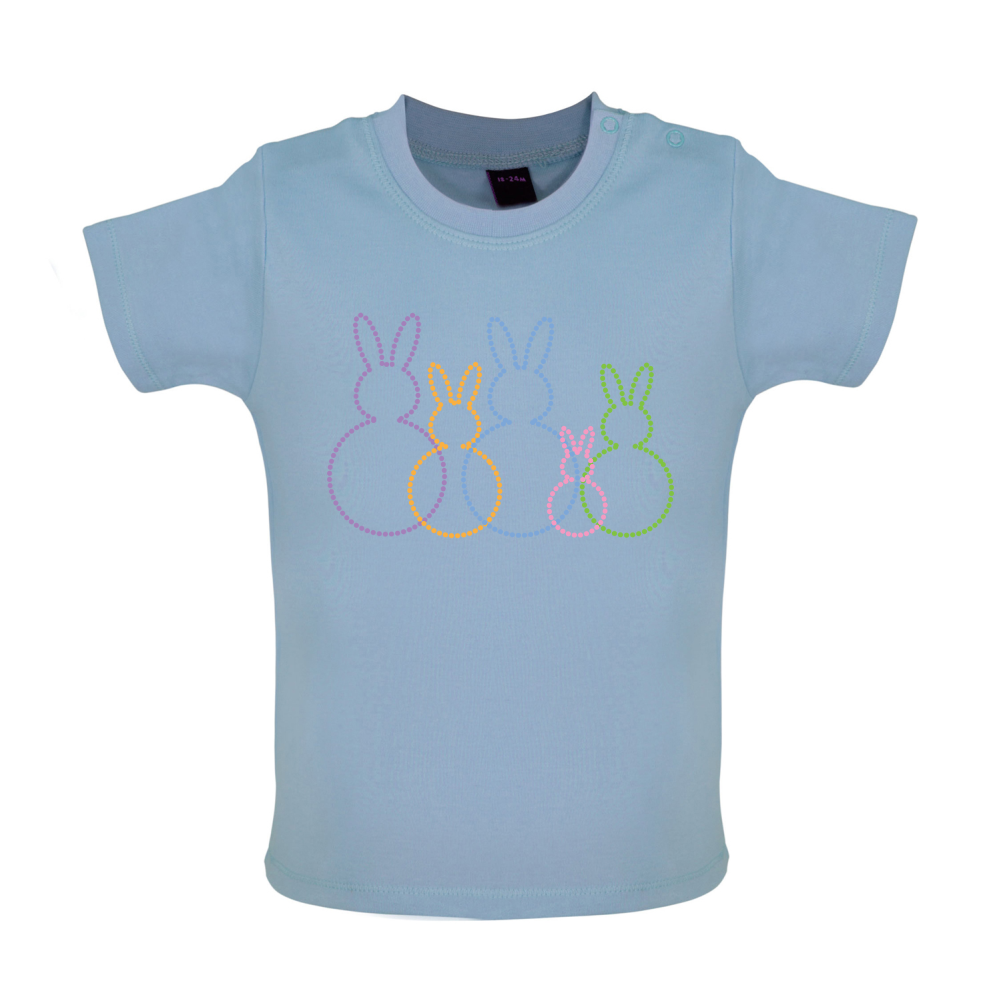 Bunny Family Outline Baby T Shirt