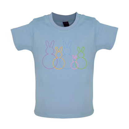 Bunny Family Outline Baby T Shirt