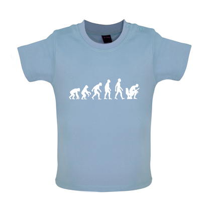 Evolution Of Man Phone On Toilet Baby T Shirt