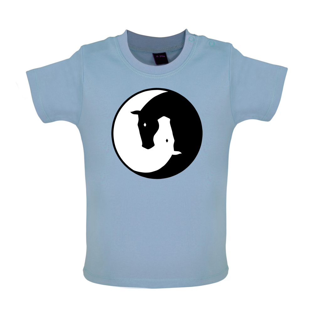 Yin Yang Horses Baby T Shirt