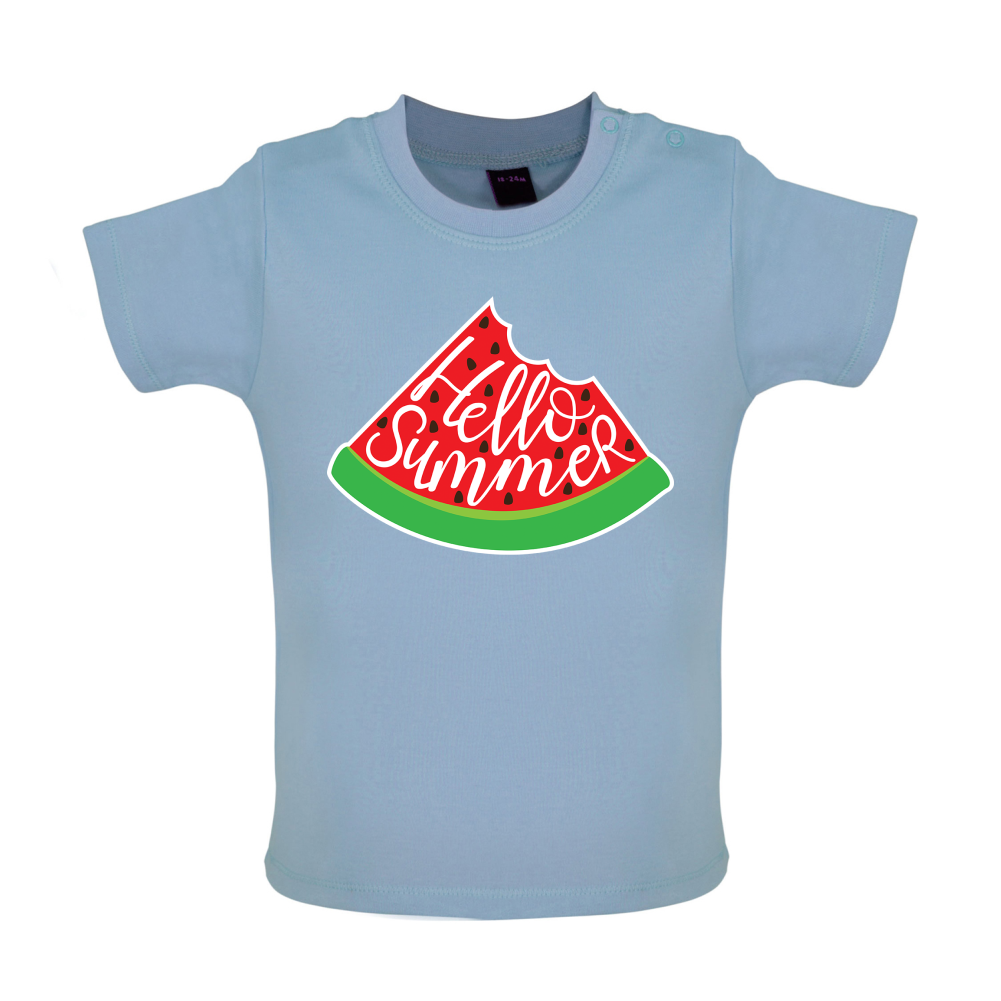 Hello Summer Watermelon Baby T Shirt