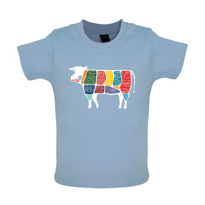 Butcher Cow Diagram Baby T Shirt