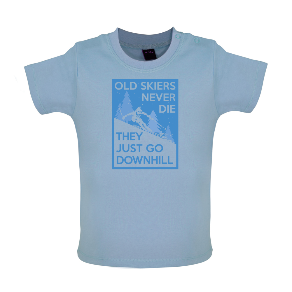 Skiers Go Downhill Baby T Shirt