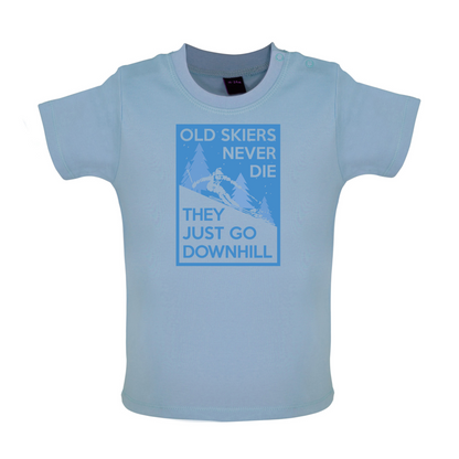 Skiers Go Downhill Baby T Shirt