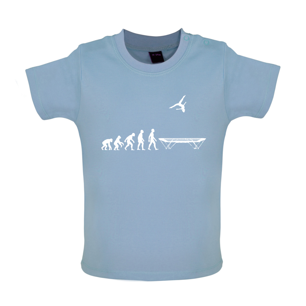 Evolution Of Man Trampolining Baby T Shirt