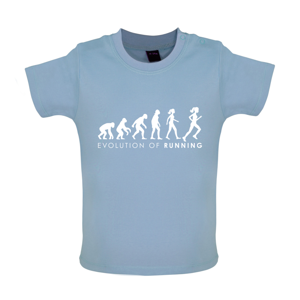Evolution Of Woman Running Baby T Shirt