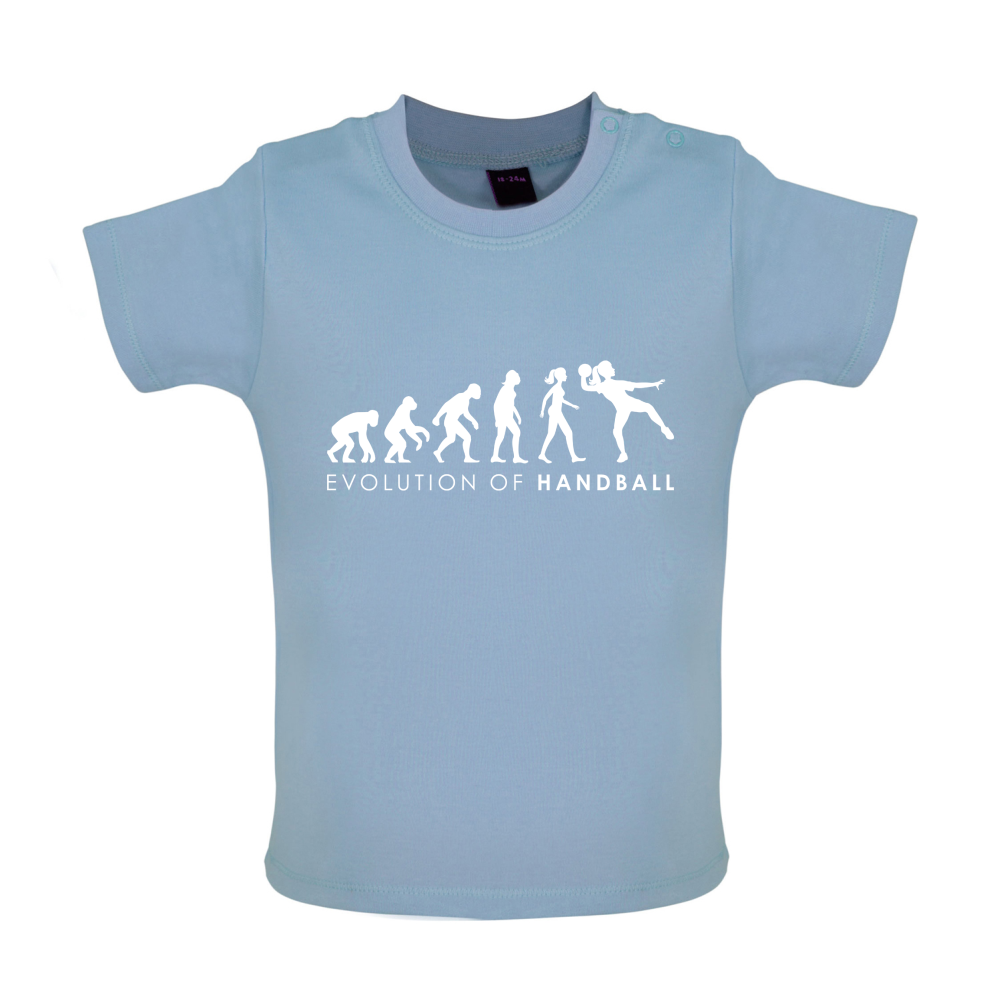 Evolution Of Woman Handball Baby T Shirt