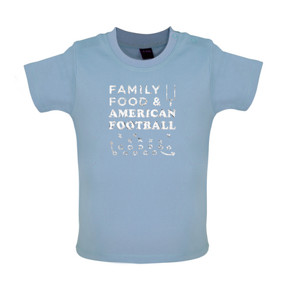 Family Food & American Football Baby T Shirt