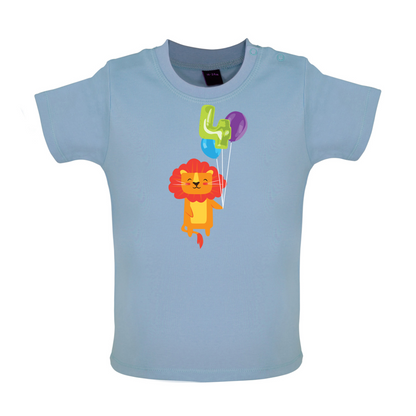 4th Birthday Lion Baby T Shirt