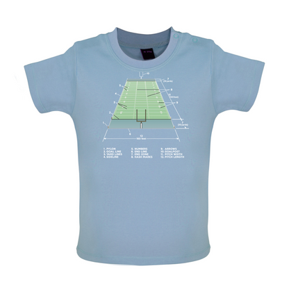 American Football Field Diagram Baby T Shirt