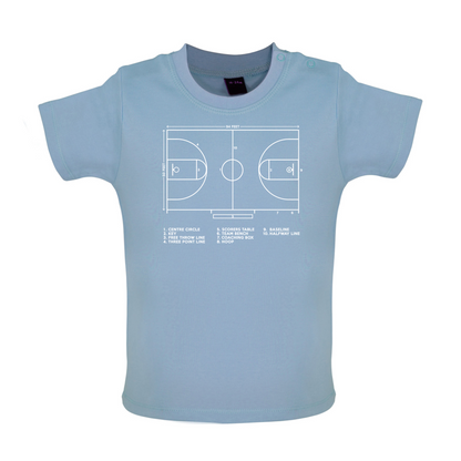 Basketball Court Diagram Baby T Shirt