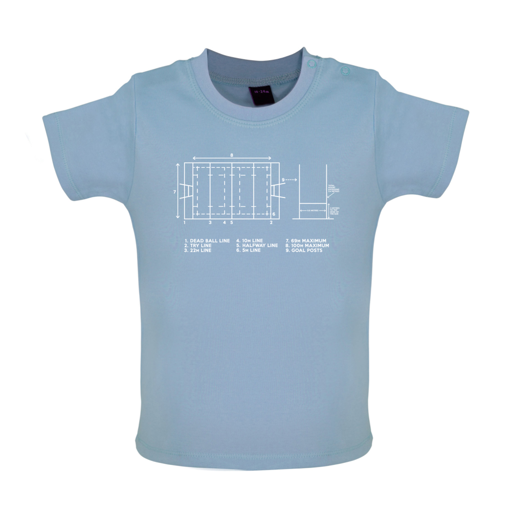 Rugby Pitch Diagram Baby T Shirt