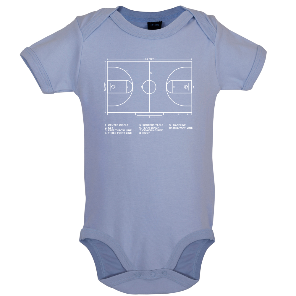 Basketball Court Diagram Baby T Shirt