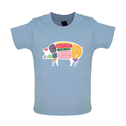 Butcher Pig Diagram Baby T Shirt