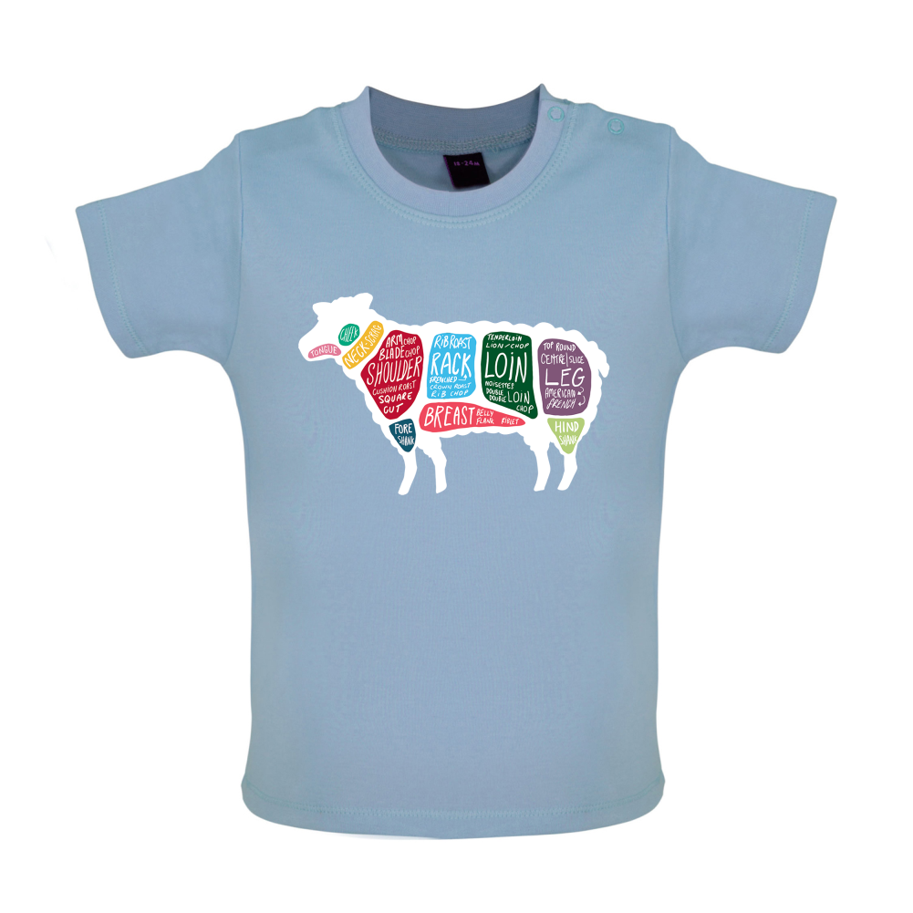 Butcher Sheep Diagram Baby T Shirt