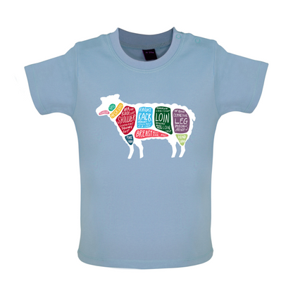 Butcher Sheep Diagram Baby T Shirt