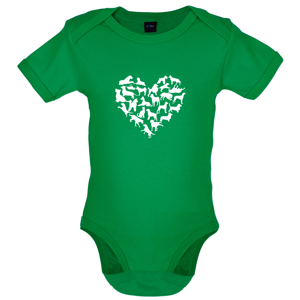 Love Heart Dogs Baby T Shirt