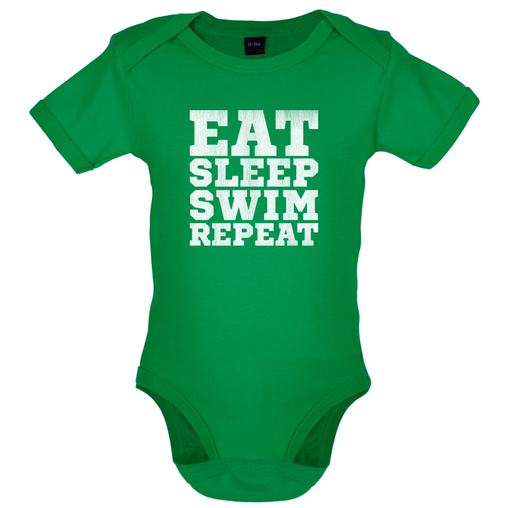 Eat Sleep Swim Repeat Baby T Shirt