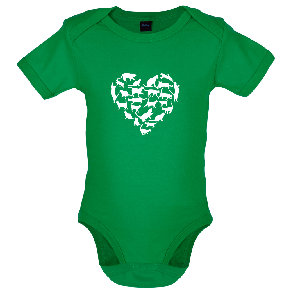 Love Heart Cats Baby T Shirt