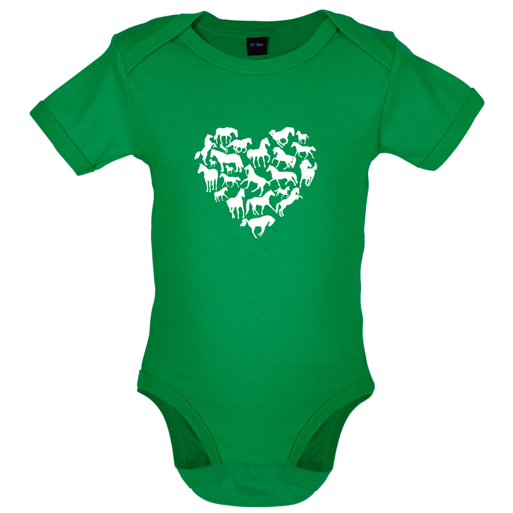 Love Heart Horse Baby T Shirt