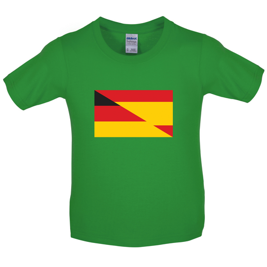Half German Half Spanish Flag Kids T Shirt