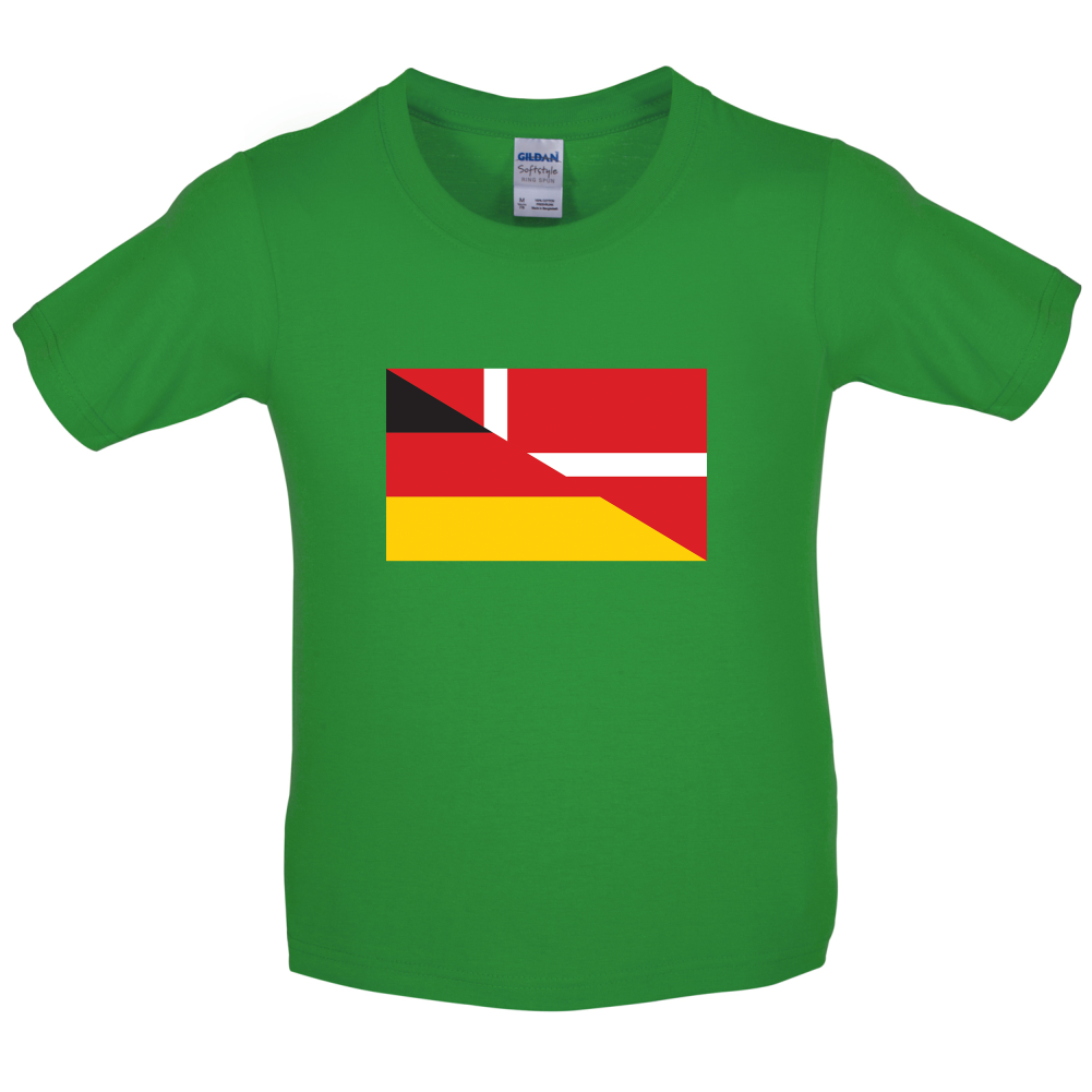 Half German Half Danish Flag Kids T Shirt