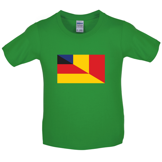 Half German Half Romanian Flag Kids T Shirt