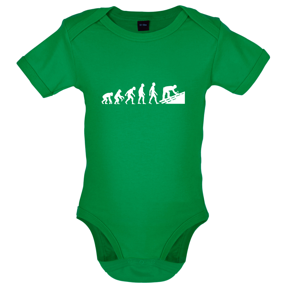 Evolution Of Man Roofer Baby T Shirt