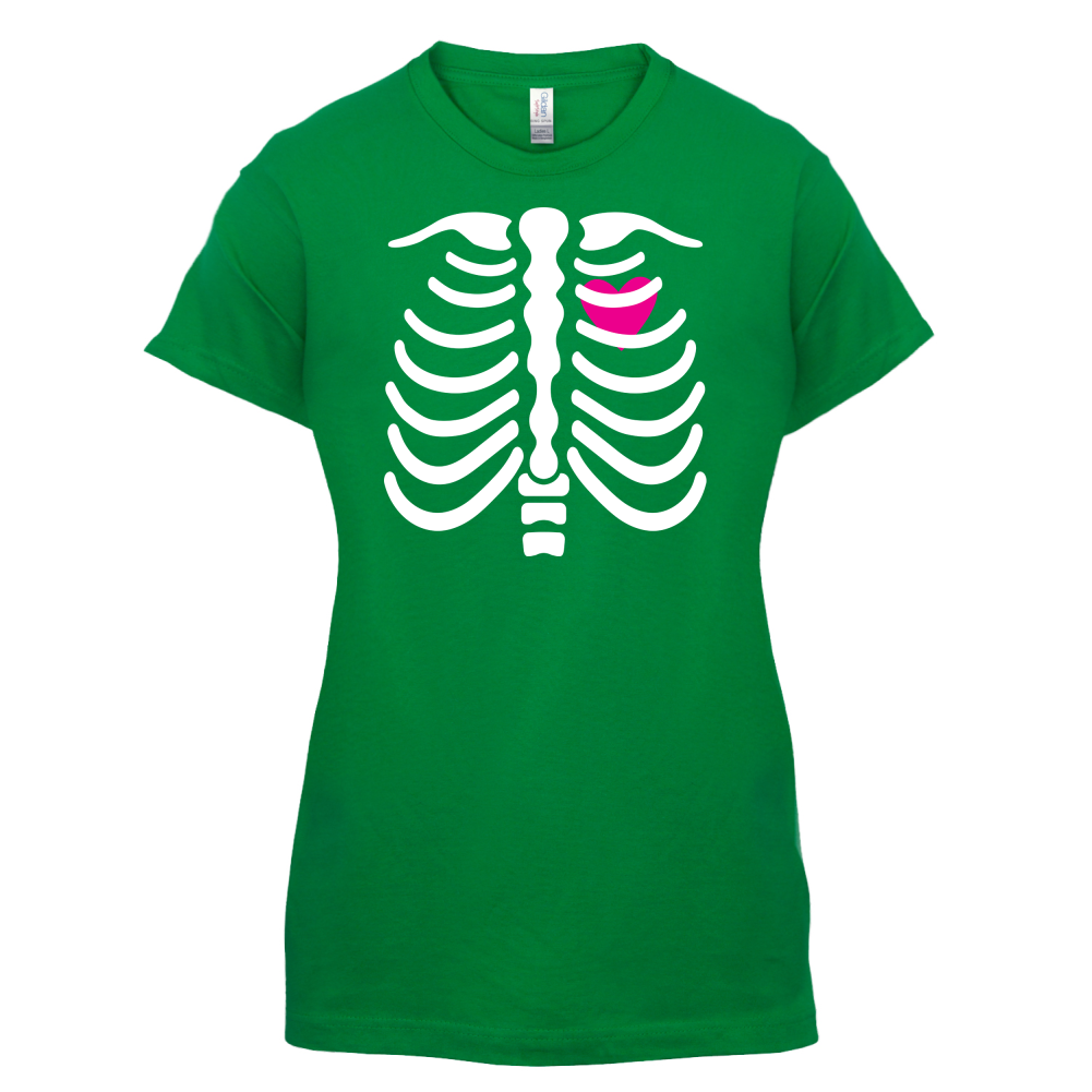 Pink Heart Skeleton T Shirt