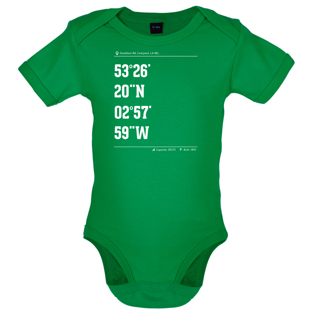 Stadium Coordinates Evertonians Baby T Shirt