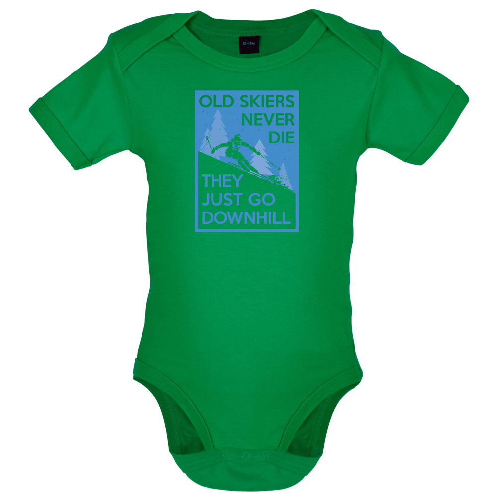 Skiers Go Downhill Baby T Shirt