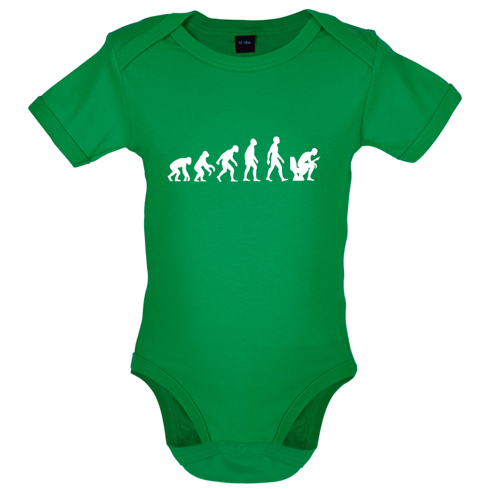 Evolution Of Man Phone On Toilet Baby T Shirt