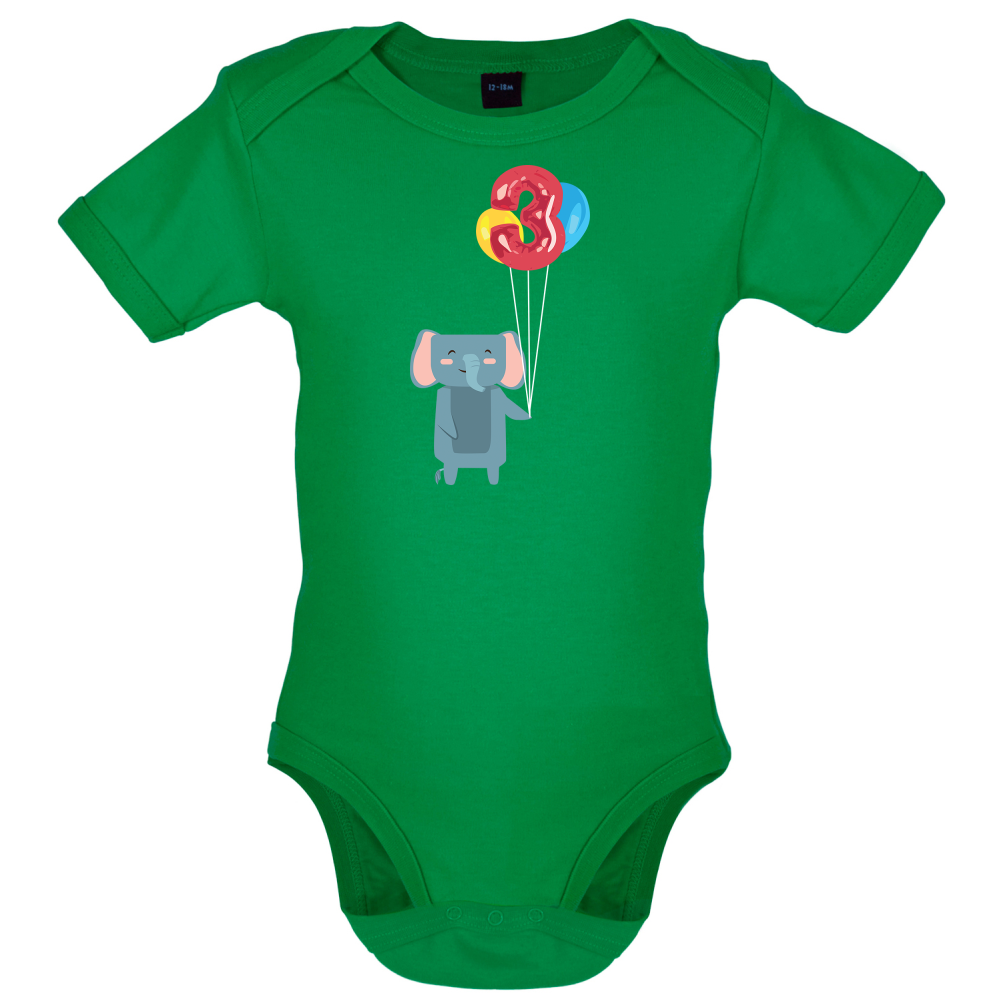 3rd Birthday Elephant Baby T Shirt