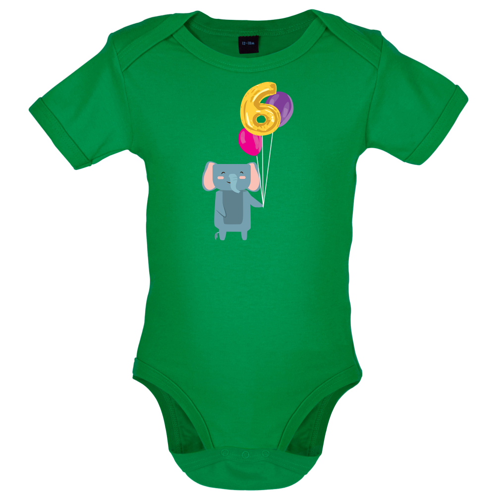 6th Birthday Elephant Baby T Shirt