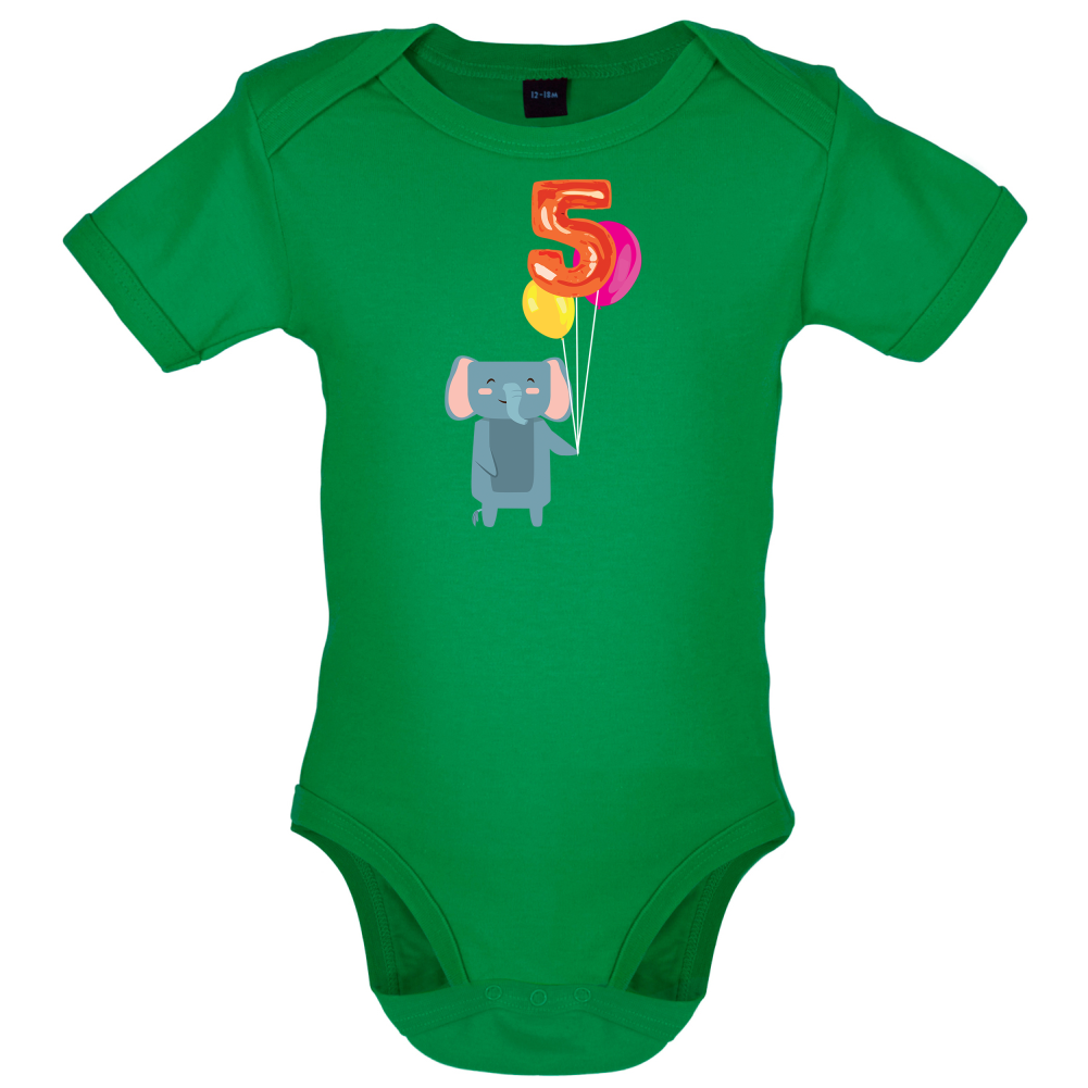 5th Birthday Elephant Baby T Shirt